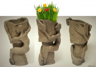 Union florale – sculpture Argile