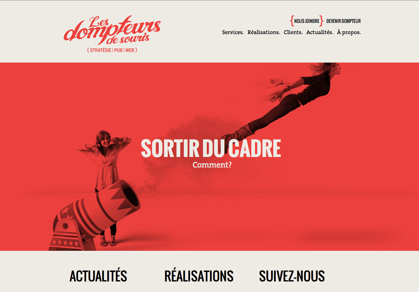 Site d’une agence de communication en Responsive Design « Les Dompteurs de Souris »