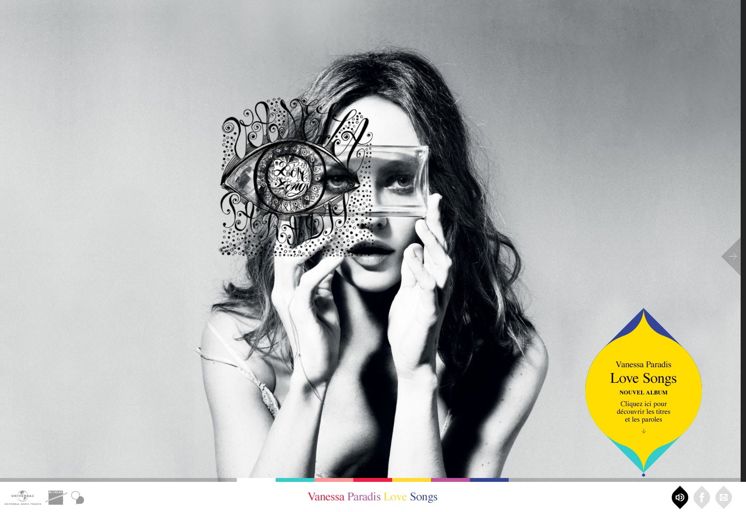 Site responsive design de Vanessa Paradis – scroll horizontal et vertical