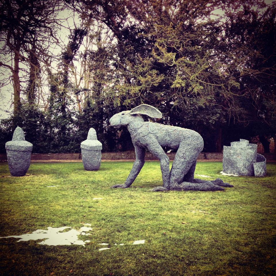 Sophie Ryder Artist – Crawling Lady Hare sculpture