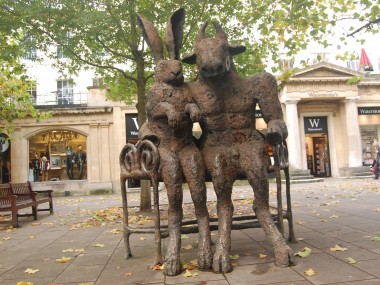 Sophie Ryder Artist – Minotaur and Lady Hare in Cheltenham