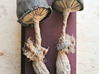 Mister Finch, textile art sculpture