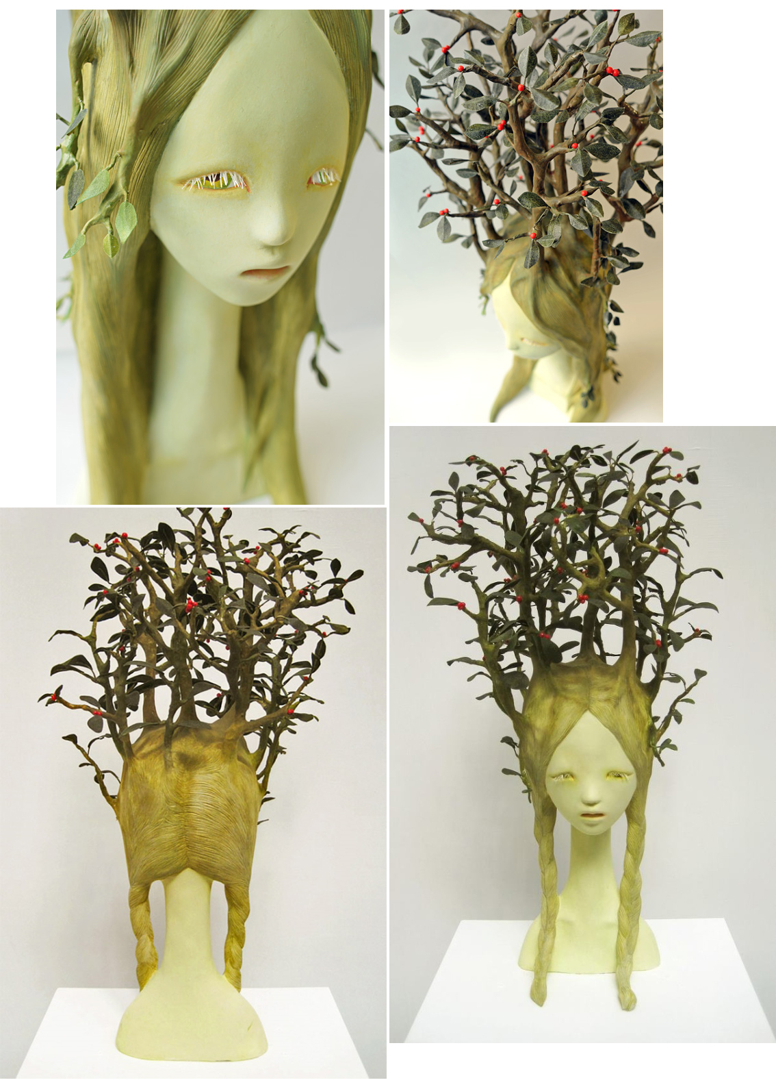 Yui Sculpture – MARI – stone powder cray. Steel wire