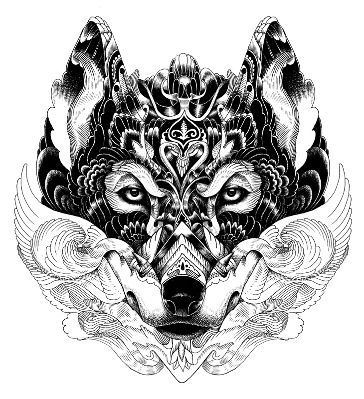 Artist Iain Macarthur wolf