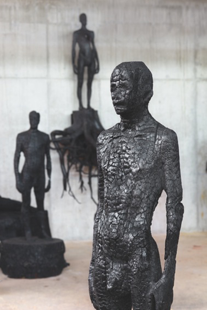 Aron Demetz – Burning Man  230 x 100 x 100 cm, 2010