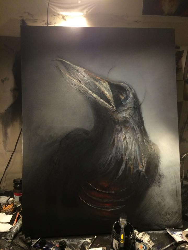 Eric lacombe – peinture corbeau macabre