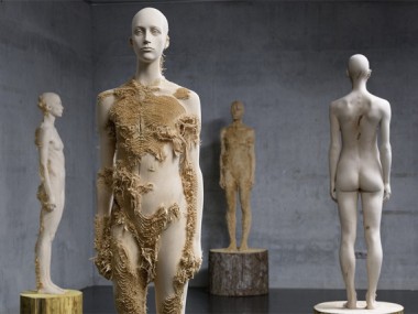 New Distressed Wood Figures by Aron Demetz