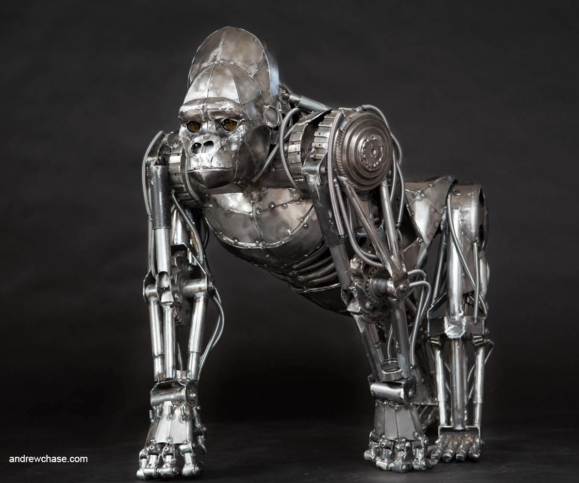 Andrew Chase – Gorilla / Mechanical metal sculpture