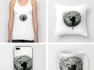 Dandelion Birds Photographic T-shirt, iphone, ipad etc…