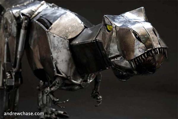 Mechanical metal sculptures – Rex -Andrew Chase