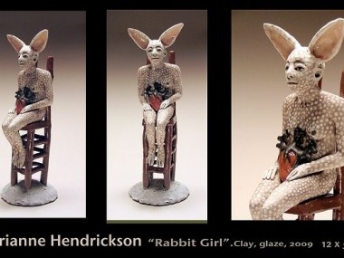 Carrieanne Hendrickson – Seated Rabbit figure – Figurative sculptures