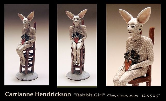 Carrieanne Hendrickson – Seated Rabbit figure – Figurative sculptures