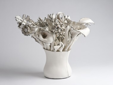 Katharine Morling – Vase of stems – Porcelain and black stain