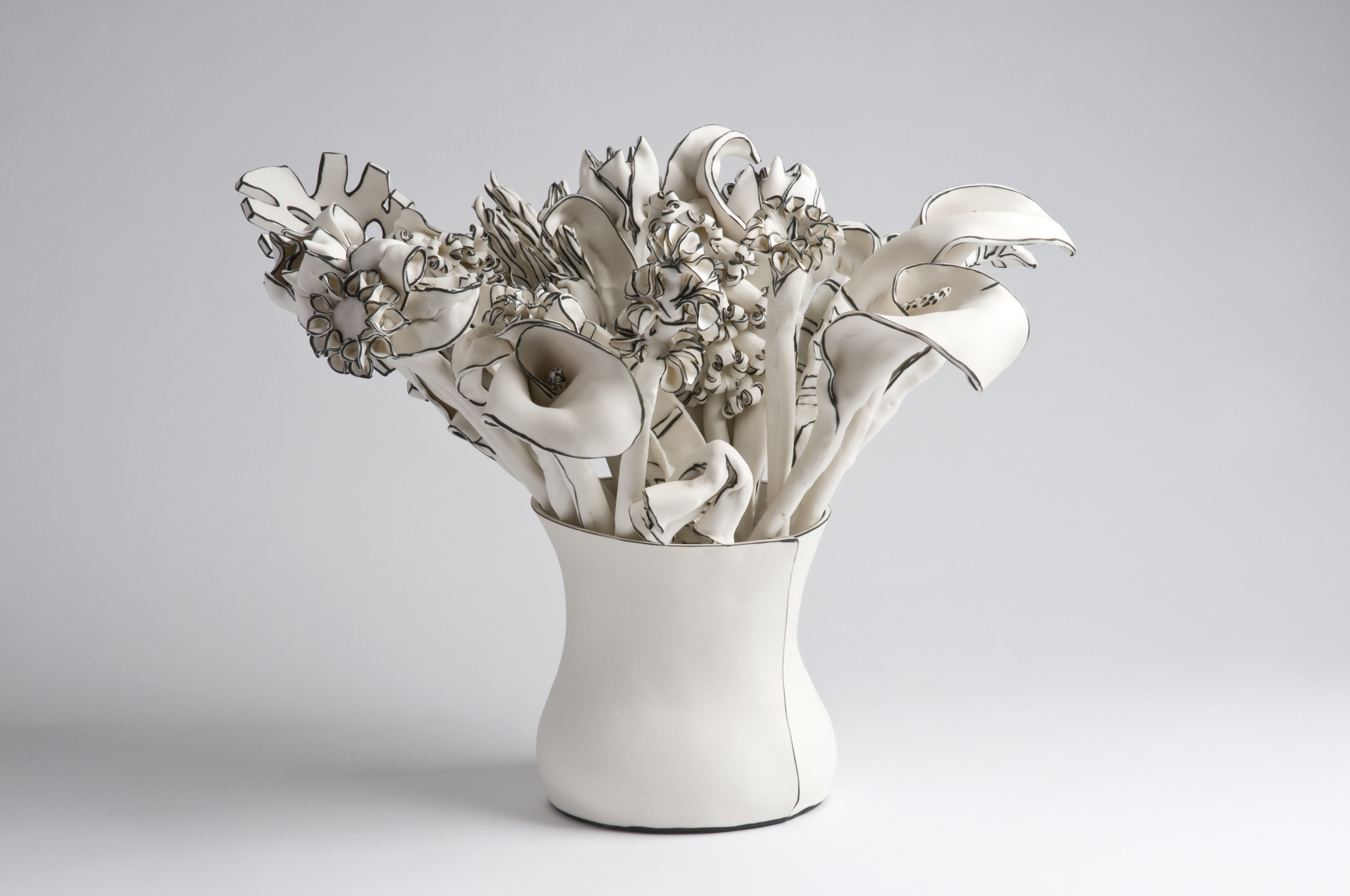 Katharine Morling – Vase of stems – Porcelain and black stain