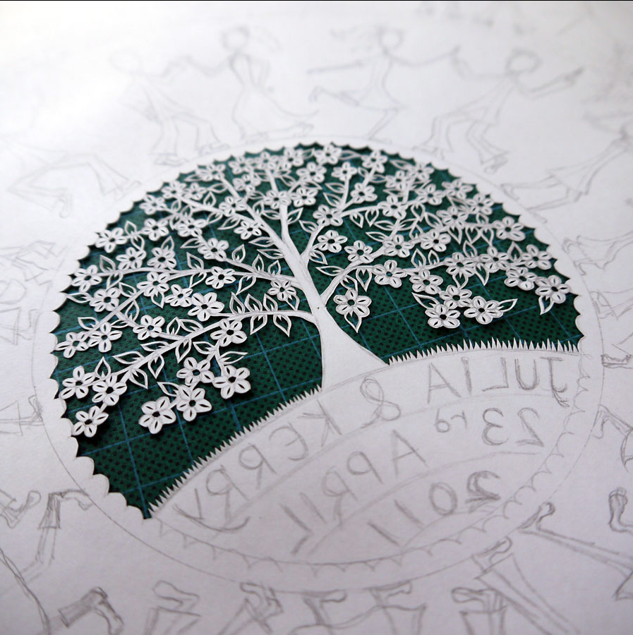 Suzy Taylor – Blossom Tree papercut Art detail