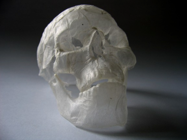 polyscene – tissue paper sculpture – skull