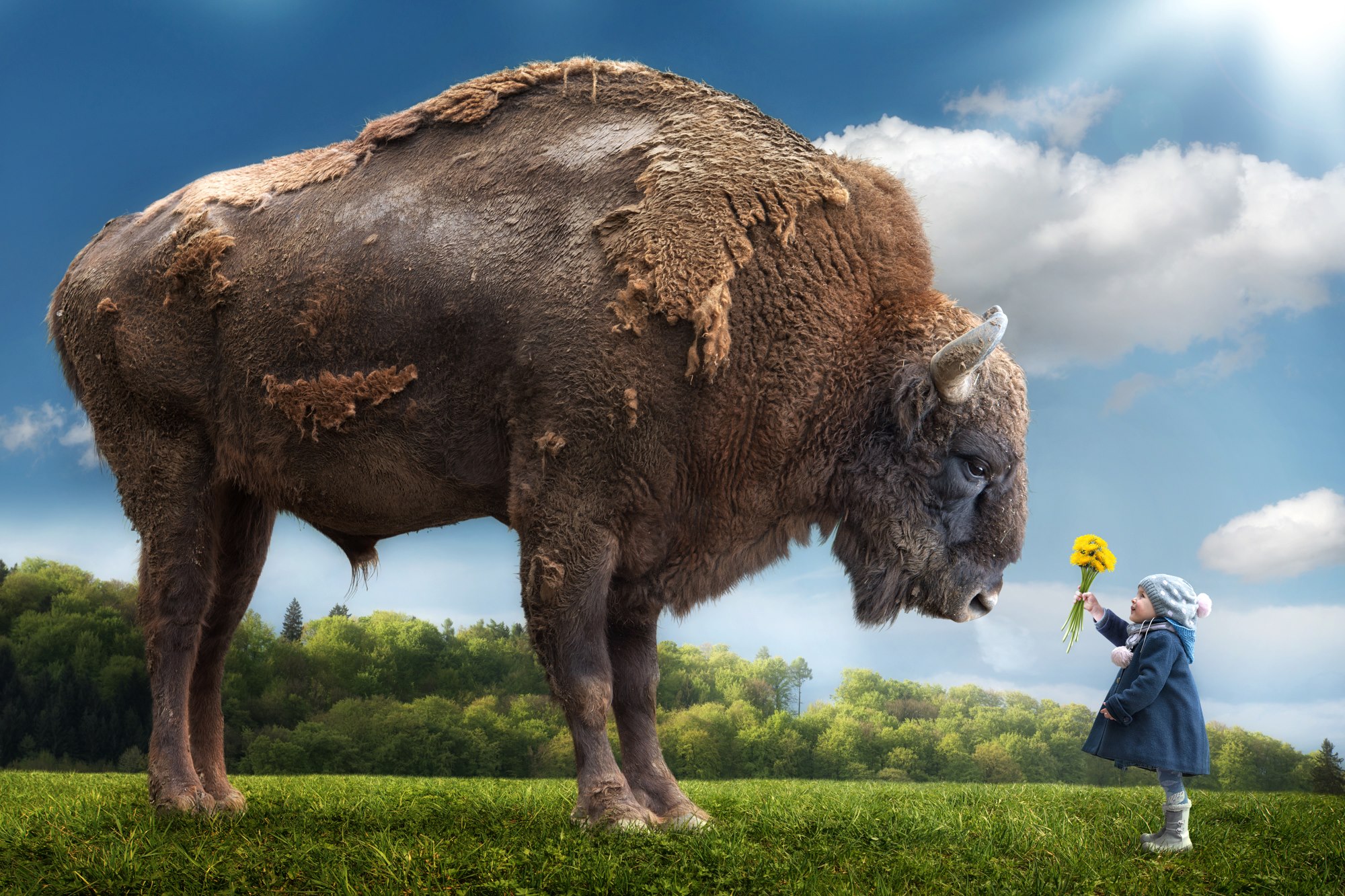 John Wilhelm is a photoholic – Bizon and girl – Disarming innocence