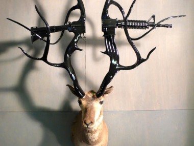 Peter Gronquist -The Quick and the Dead / Gun taxidermy sculpture