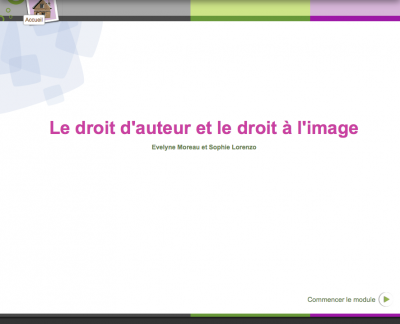 Site parfaitement documenté sur Le droit d'auteur et le droit à l'image par Evelyne Moreau et Sophie Lorenzo.