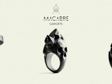 Macabre Gadgets – Rings Black bifacial skull  / Beautiful rings