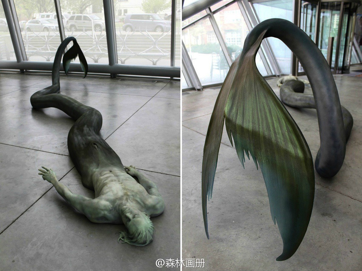 Cameron Stalheim – sculpture Merman – Donors, Plastic, Foam, Steel, Acrylic