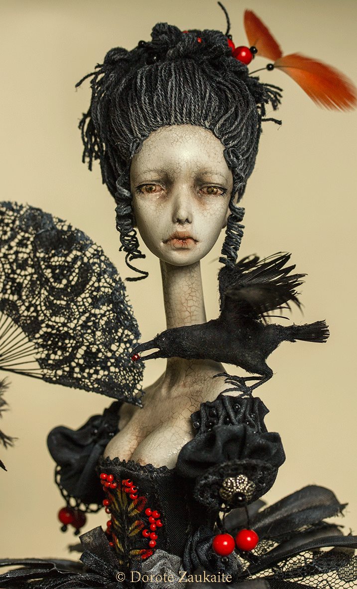 Dorote Zaukaite – Beautiful dolls mixed media art – Winter is coming