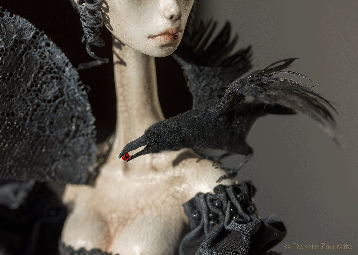 Dorote Zaukaite – Beautiful dolls mixed media art – Winter is coming