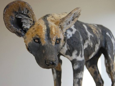 Nick Mackman – Painted dog sculpture