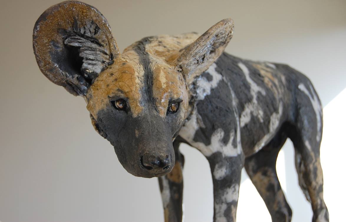 Nick Mackman – Painted dog sculpture