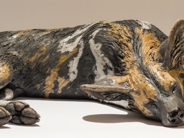 Nick Mackman – chien – Painted dog sculpture