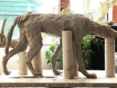 Nick Mackman sculpture – Wild dog sculpture WIP