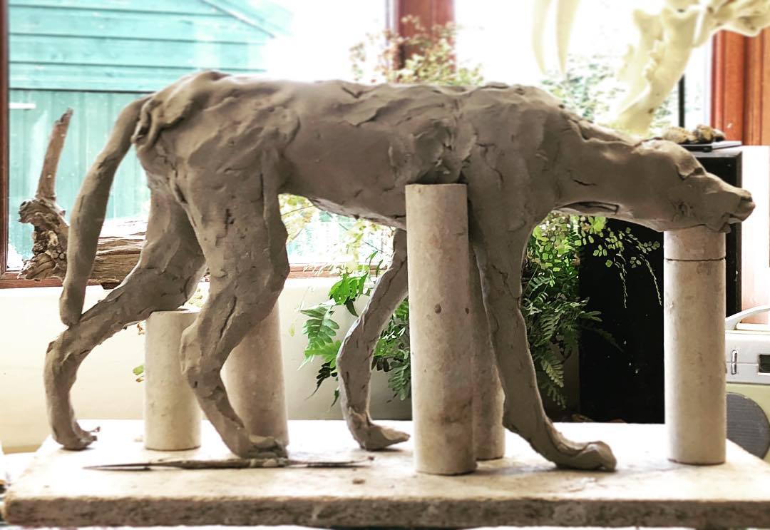 Nick Mackman sculpture – Wild dog sculpture WIP