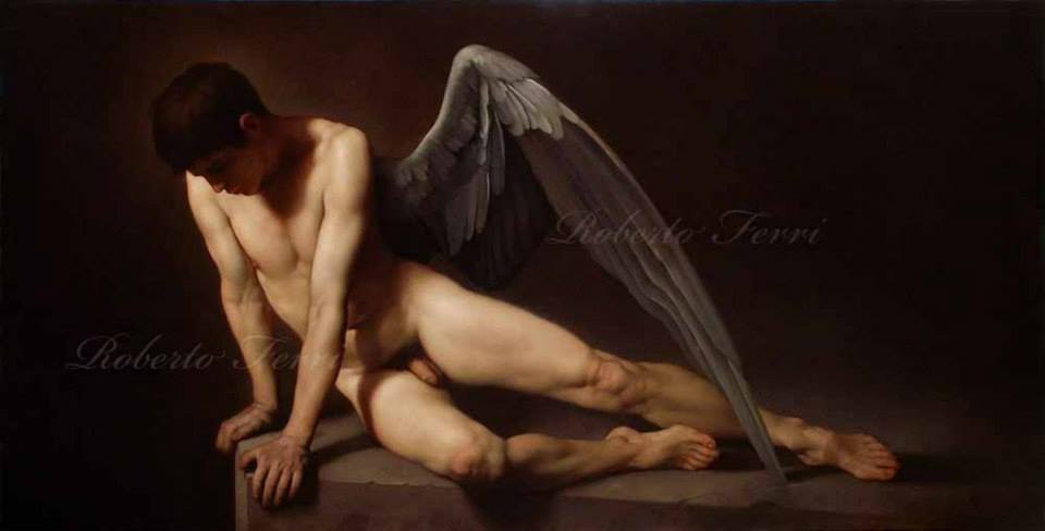 Roberto Ferri – AMORE PIANGE SULLA TOMBA DI PSICHE