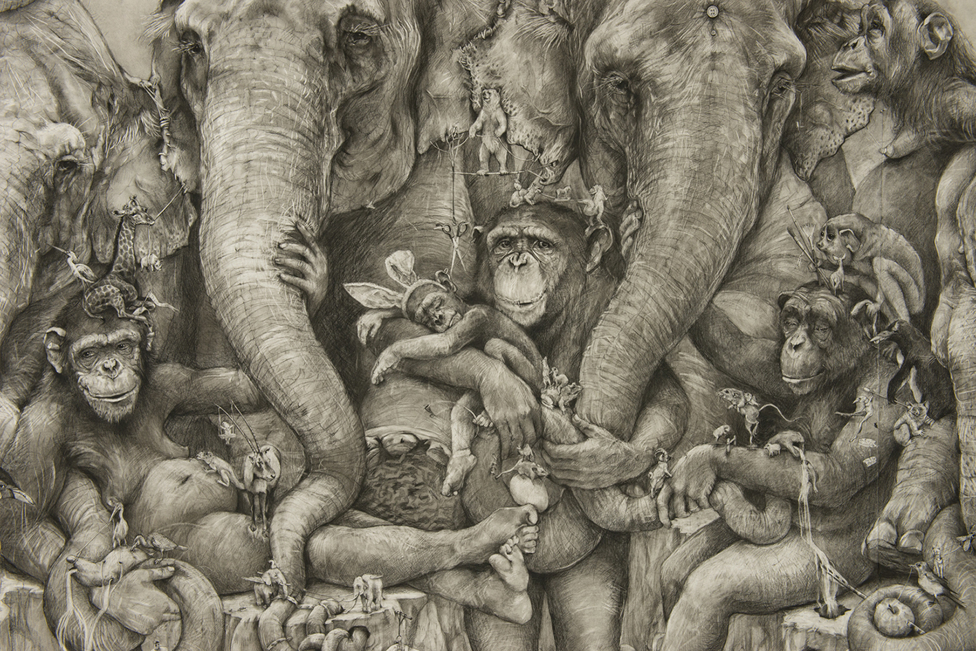 Adonna Khare Artist – Mural Fresque Chimps