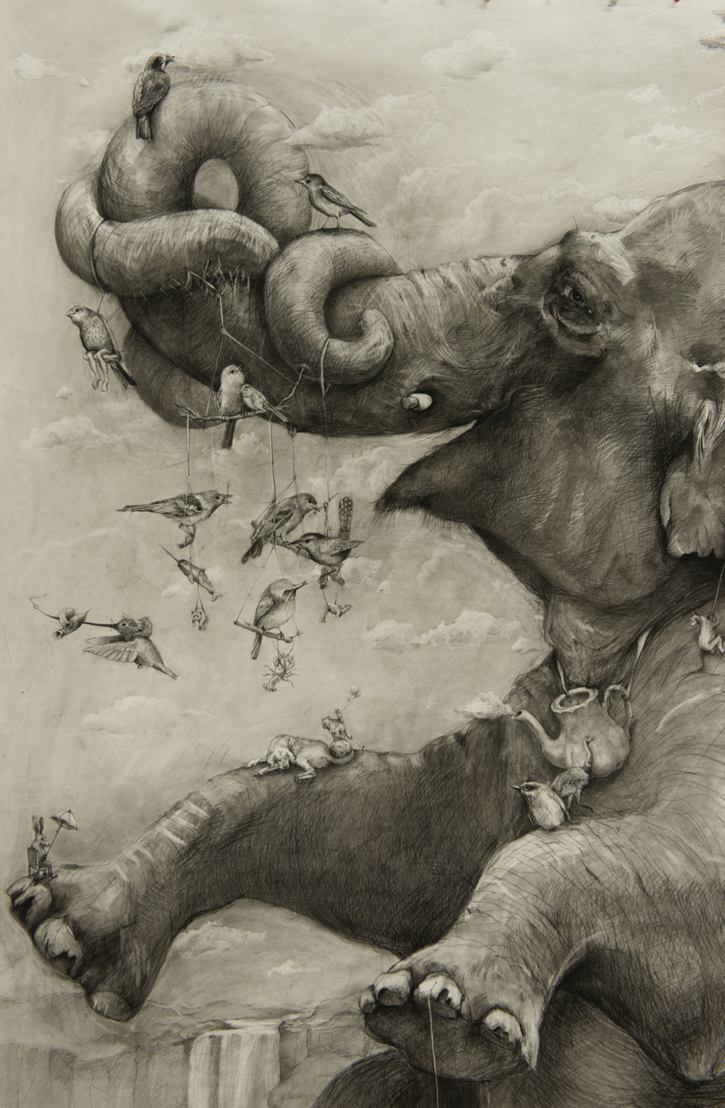 Adonna Khare Artist – Mural Fresque Elephants