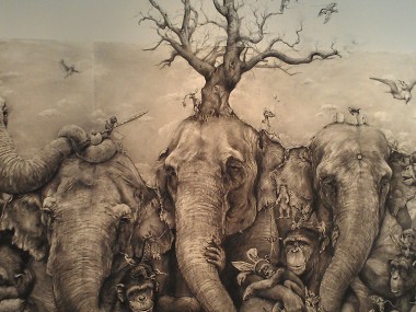 Adonna Khare Artist – Fresque éléphants