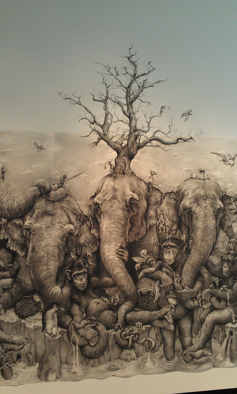 Adonna Khare Artist – Fresque éléphants