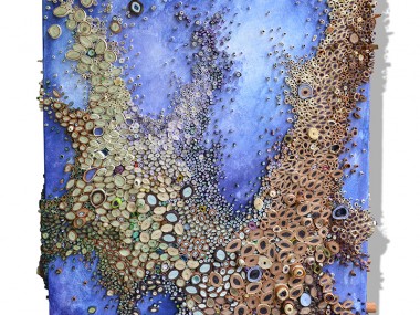 Amy Genser – amethyst migration_36x30x2.5 / Dimensional paper collages