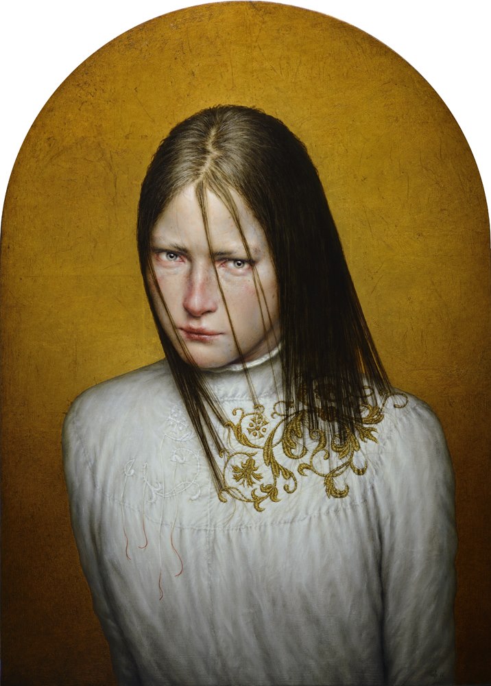 Dino Valls – aurum – Oil and gold leaf : wood, 70 x 50 cm. 2014