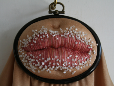 Sally Hewett – textile sculptures – sugar lips