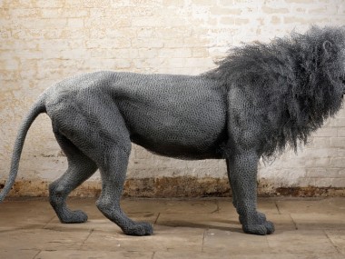 Lion – Kendra Haste – Galvanised wire Sculptures