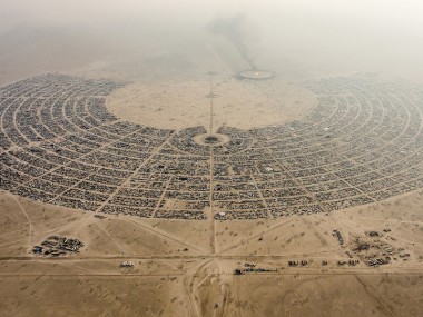 Aerial View Burning Man 2014 During Embrace Burn ©DUNCAN RAWLINSON