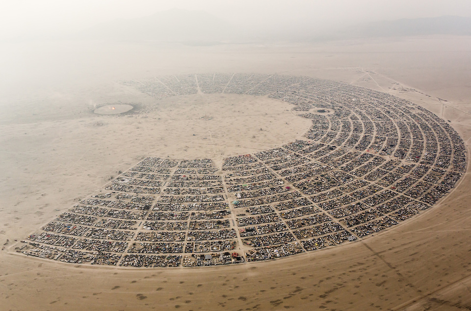 Aerial View Burning Man 2014 During Embrace Burn ©DUNCAN RAWLINSON