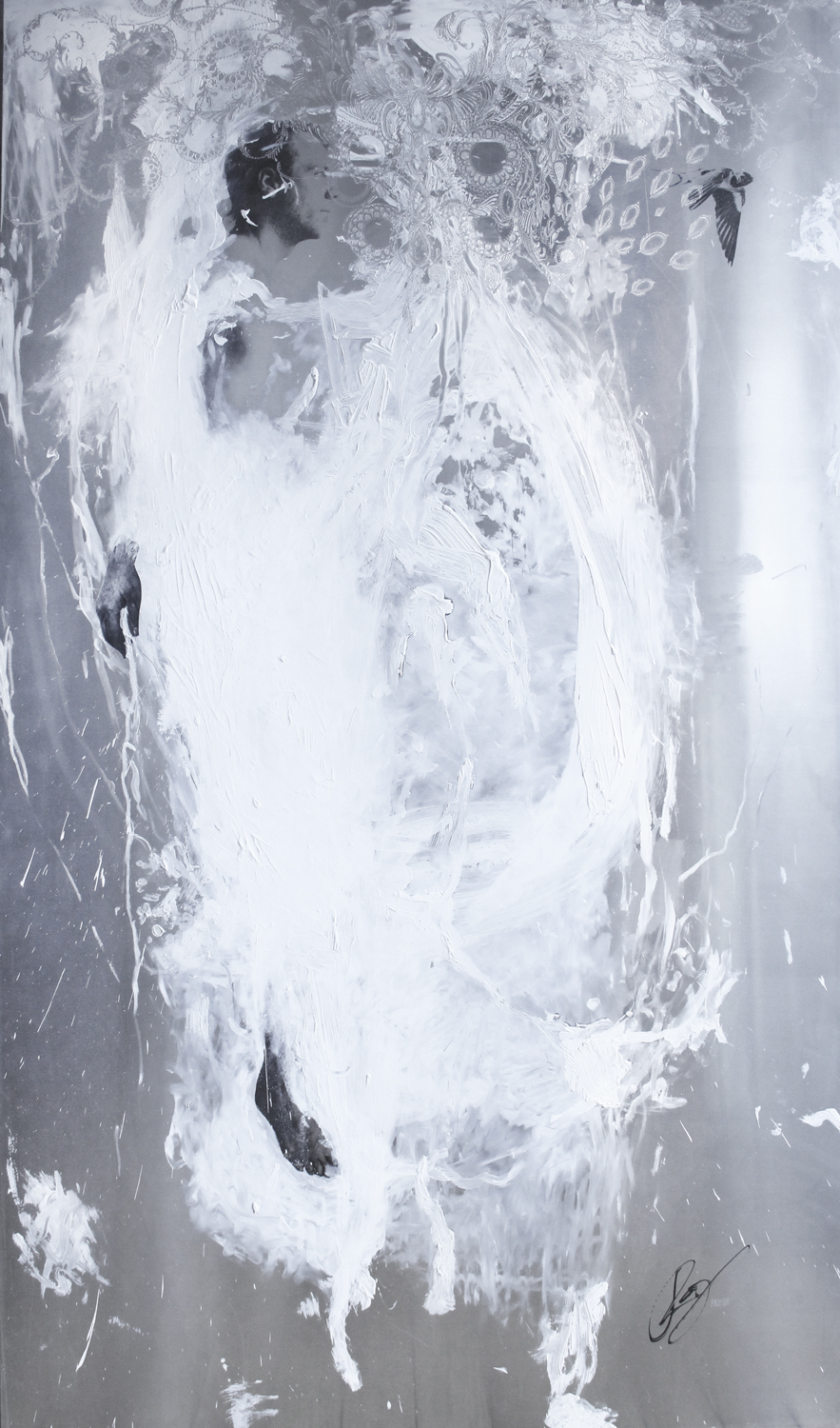 Marie-josee Roy – Nous sommes un, 60×36, technique mixte sur aluminium.gravure au burin, Jerome Prieur