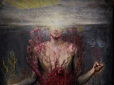 Agostino Arrivabene – Amor vincit omnia – oil, gold leaf, on wood