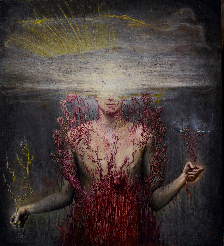 Agostino Arrivabene – Amor vincit omnia – oil, gold leaf, on wood