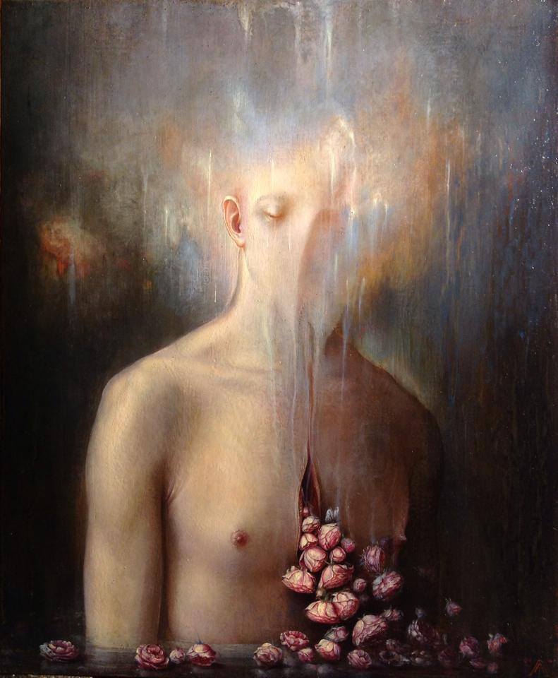 Agostino Arrivabene – Il cantico del respiro genera promesse – 2014 – Oil on Wood