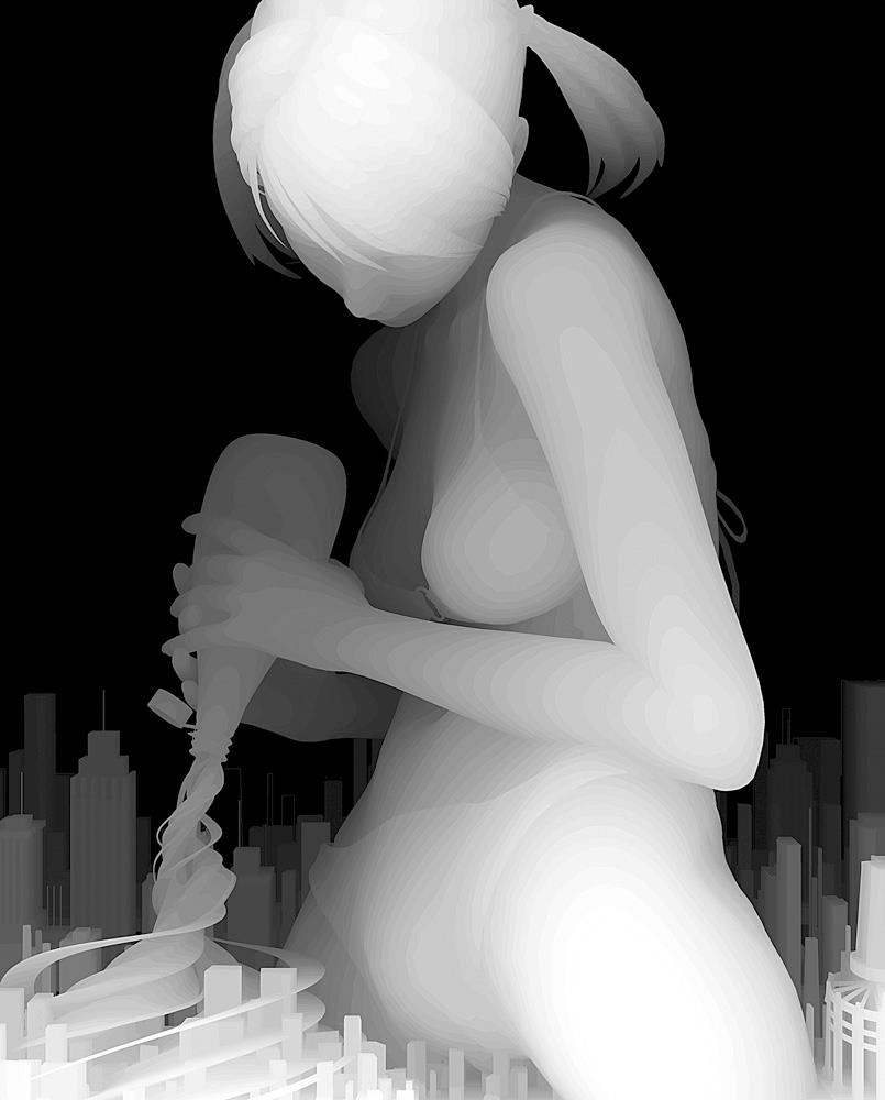 Kazuki Takamatsu – beautiful paintings – city woman