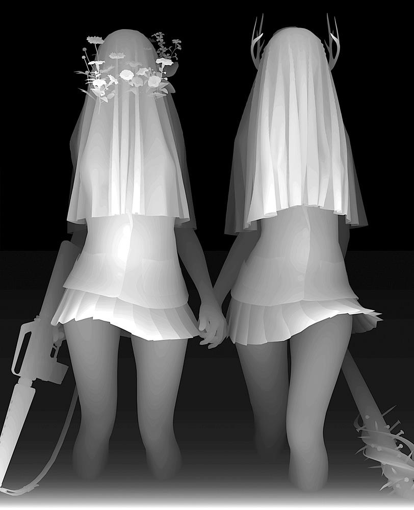 Kazuki Takamatsu – beautiful souls  monochromatic paintings