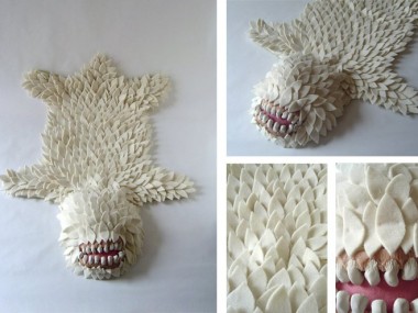 Joshua Ben Longo – Monster Skin Rug white – Textiles sculptures